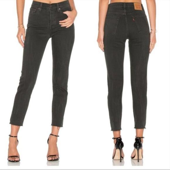 Levi's Denim - Levi's Wedgie Raw Hem Skinny Jeans Charcoal/Faded Black Size 27